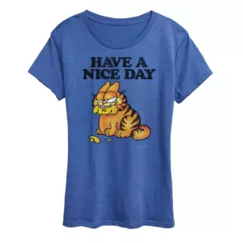 Женская футболка Garfield с ретро-принтом "Хорошего дня" Licensed Character, синий