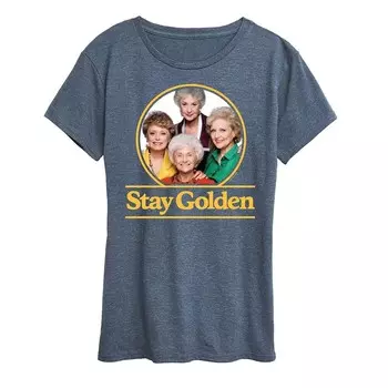 Женская футболка Golden Girls Stay Golden Group с графическим рисунком Licensed Character, цвет Heather Blue