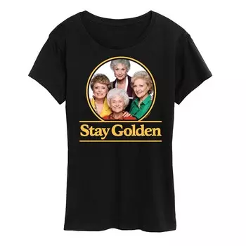Женская футболка Golden Girls Stay Golden Group с графическим рисунком Licensed Character, черный