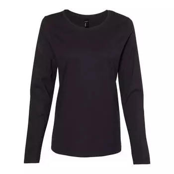Женская футболка Hanes Perfect-T с длинным рукавом и круглым вырезом, черный
