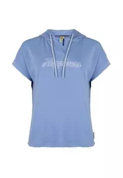 Женская футболка Happy с капюшоном, короткими рукавами и V-образным вырезом ROADSIGN australia, синий