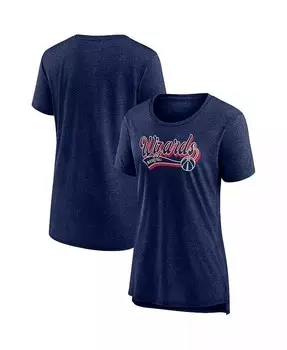 Женская футболка Heather Navy Washington Wizards League Leader Tri-Blend Fanatics, синий