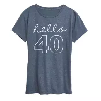 Женская футболка Hello 40 с принтом Licensed Character, синий