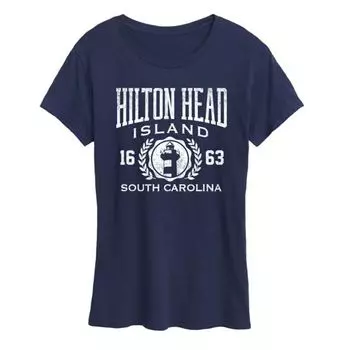 Женская футболка Hilton Head Island с колледж-принтом Unbranded, синий