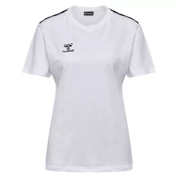 Женская футболка Hmlauuthentic Co из переработанной ткани для мультиспорта HUMMEL, цвет weiss