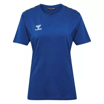 Женская футболка Hmlauuthentic Co из переработанной ткани для мультиспорта HUMMEL, цвет blau