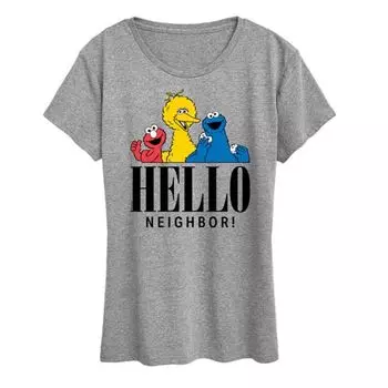 Женская футболка Howdy с принтом Sesame Street Licensed Character, серый