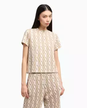 Женская футболка-худи с коротким рукавом Armani Exchange, цвет Cuero