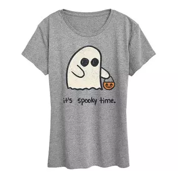 Женская футболка «It's Spooky Time» на Хэллоуин Licensed Character, серый