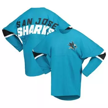 Женская футболка из джерси с длинными рукавами и фирменным логотипом Fanatics San Jose Sharks Fanatics