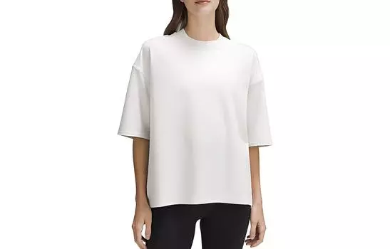 Женская футболка из французского трикотажа с заниженной линией плеча Lululemon, Black/BLK