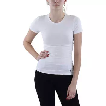 Женская футболка из хлопковой смеси с коротким рукавом Polo Ralph Lauren, цвет white cloud
