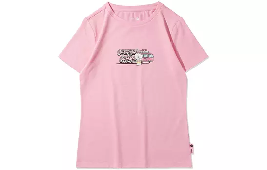 Женская футболка из коллекции спортивной моды LiNing x LINE FRIENDS, Ladybird Pink
