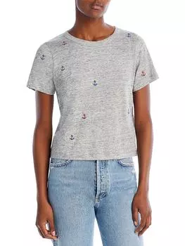 Женская футболка из льняной смеси Chaser, цвет heather grey