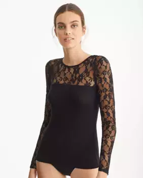 Женская футболка из модала с длинным рукавом Promise, черный