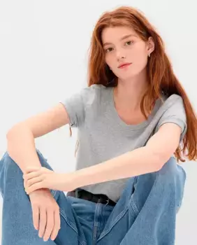 Женская футболка из органического трикотажа с короткими рукавами Gap, серый