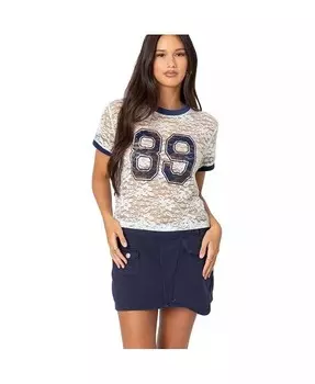 Женская футболка из прозрачного кружева 89 Edikted, белый