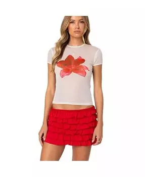 Женская футболка из прозрачной сетки Aloha Edikted, белый