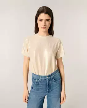 Женская футболка из ткани ламе Maje, золотой