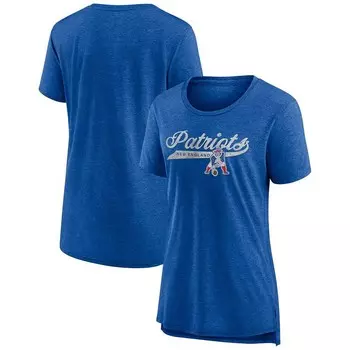 Женская футболка из трех смесей с логотипом Fanatics Heather Royal New England Patriots Original Play, цвет Pat Blue