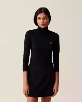 Женская футболка Jean Toto с воротником-воронкой Claudie Pierlot, черный