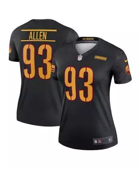 Женская футболка jonathan allen black washington commanders alternate legend Nike, черный