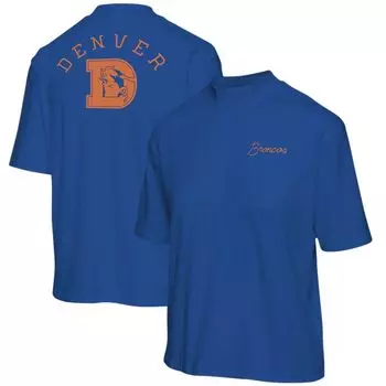 Женская футболка Junk Food Royal Denver Broncos с коротким рукавом и воротником-стойкой