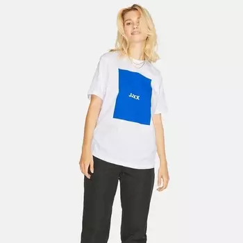 Женская футболка jxamber раскрепостила каждый квадрат Jjxx, белый