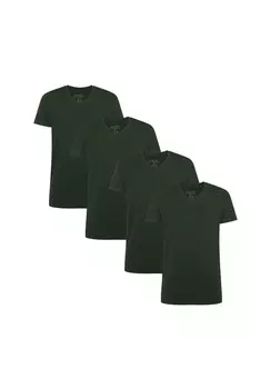 Женская футболка KATE, 4 шт. - майка, круглый вырез, одинарный трикотаж Bamboo Basics, зеленый