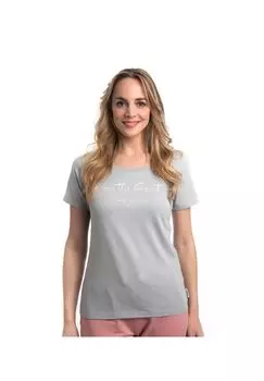 Женская футболка Keep the Spirit с круглым вырезом и логотипом, 100 % хлопок ROADSIGN australia, серый