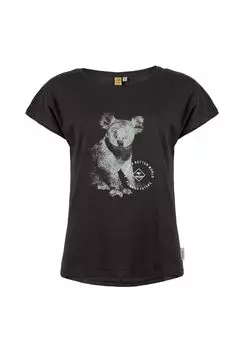 Женская футболка Koala Care кроя кимоно и принтом логотипа ROADSIGN australia, антрацит