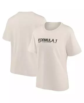 Женская футболка кремового цвета с надписью Merchandise End Credits Formula 1, бежевый