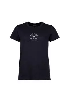 Женская футболка, круглый вырез - ICONIC LOGOBAND, короткий рукав, хлопок EMPORIO ARMANI, черный