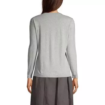 Женская футболка Lands End School Uniform с длинными рукавами Essential Lands' End, цвет Cobalt
