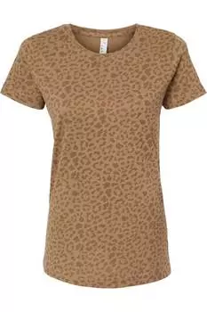 Женская футболка LAT Fine Jersey, коричневый/леопардовый принт