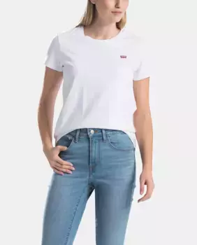 Женская футболка Levi's с логотипом и короткими рукавами, белый