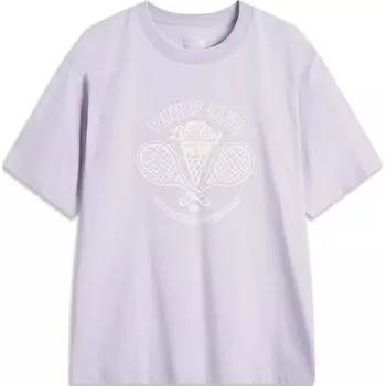 Женская футболка LiNing Sports Life Collection, цвет морской соли, фиолетовая