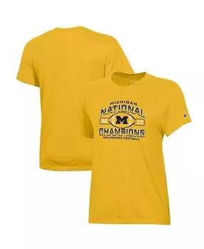 Женская футболка Maize Michigan Wolverines College Football Playoff 2023 National Champions, желтый