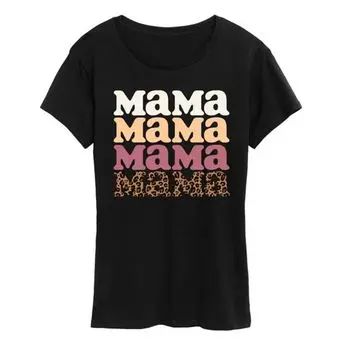 Женская футболка Mama Leopard с принтом Licensed Character, черный
