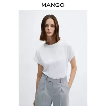 Женская футболка Mango базовая, черный