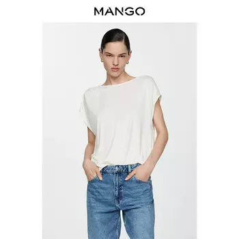 Женская футболка Mango объемная, темно-синий