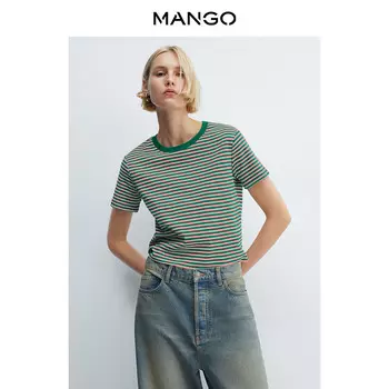 Женская футболка Mango с коротким рукавом, синий