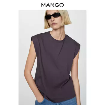 Женская футболка Mango с открытыми плечами, серый