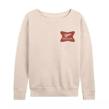 Женская футболка Miller High Life Softcross с длинным рукавом из французского трикотажа с логотипом Licensed Character, бежевый