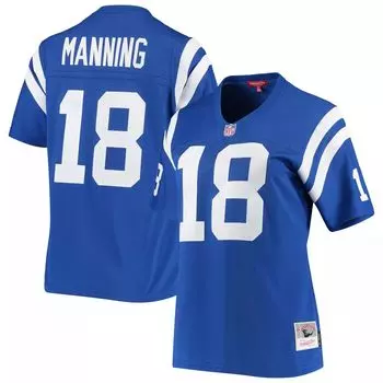 Женская футболка Mitchell & Ness Peyton Manning Royal Indianapolis Colts 1998 года, копия реплики
