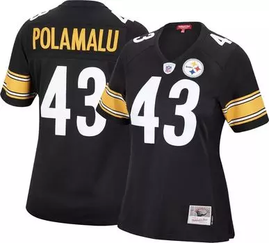 Женская футболка Mitchell & Ness Pittsburgh Steelers Troy Polamalu № 43, черная, 2005 г.