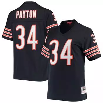 Женская футболка Mitchell & Ness Walter Payton Navy Chicago Bears 1985 Legacy Replica Джерси