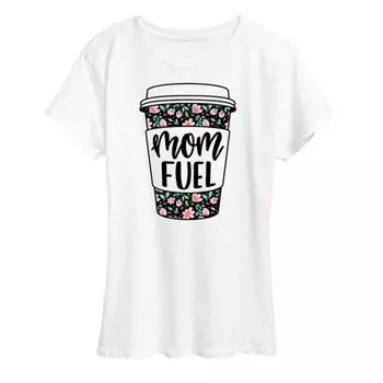 Женская футболка Mom Fuel с цветочным принтом и кофейным принтом Unbranded, белый