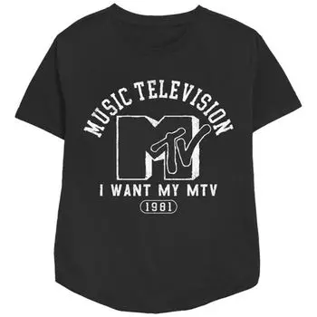Женская футболка MTV Music College релакс с принтом Licensed Character, черный