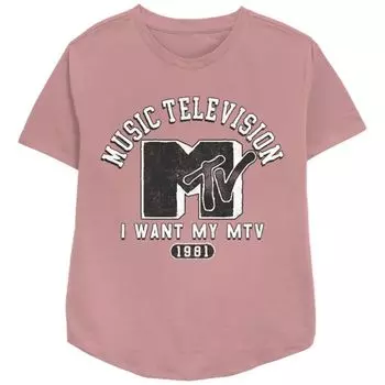 Женская футболка MTV Music College релакс с принтом Licensed Character, цвет mauve